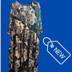 Avenue Elise Tiered Maxi Dress – Navy Floral, Size 26/28 New With Tag